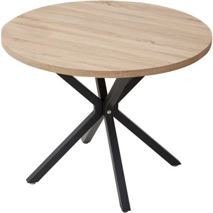 GrandCA HOME Esstisch Runder Esstisch, Küchentisch im Skandinavischen Stil (1-St), aus MDF, mit Metallbeine, 100x76.5 cm – Bild 4