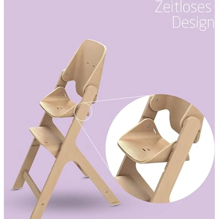 Maxi-Cosi Nesta, Hochstuhl ab Baby, Hochstuhl aus Holz, nach hinten verstellbarer Hochstuhl, wächst mit Ihnen bis zu 99 Jahren, Natural Wood – Bild 4