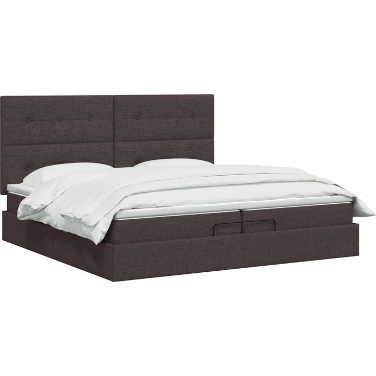 vidaXL Ottoman-Bett mit Matratze und LED Dunkelbraun 200 x 200 cm 3458100 – Bild 3