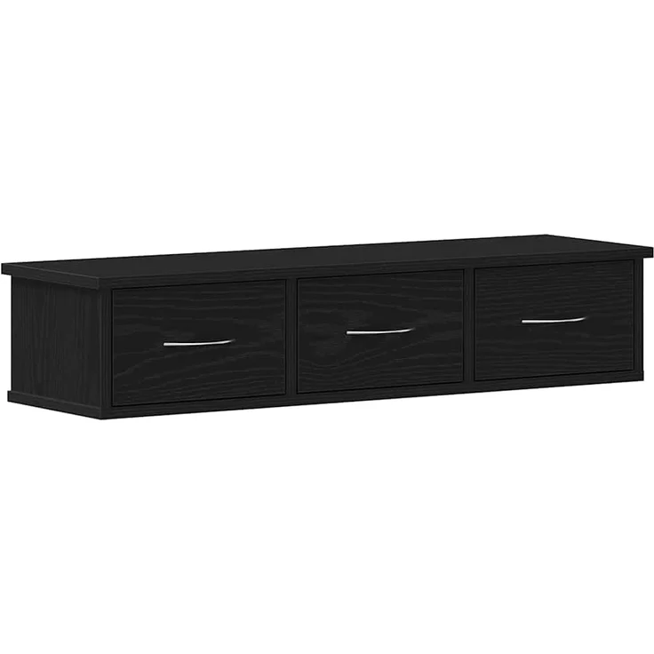 vidaXL Wandschrank Schwarz Eichen-Optik 88x26x18,5 cm Holzwerkstoff 861994 – Bild 1