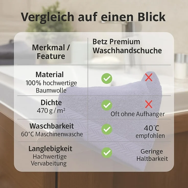 Betz Waschhandschuh 10-tlg. PREMIUM Größe 16 cmx21 cm, Baumwolle (Set, 10-St), 100% baumwolle – Bild 8