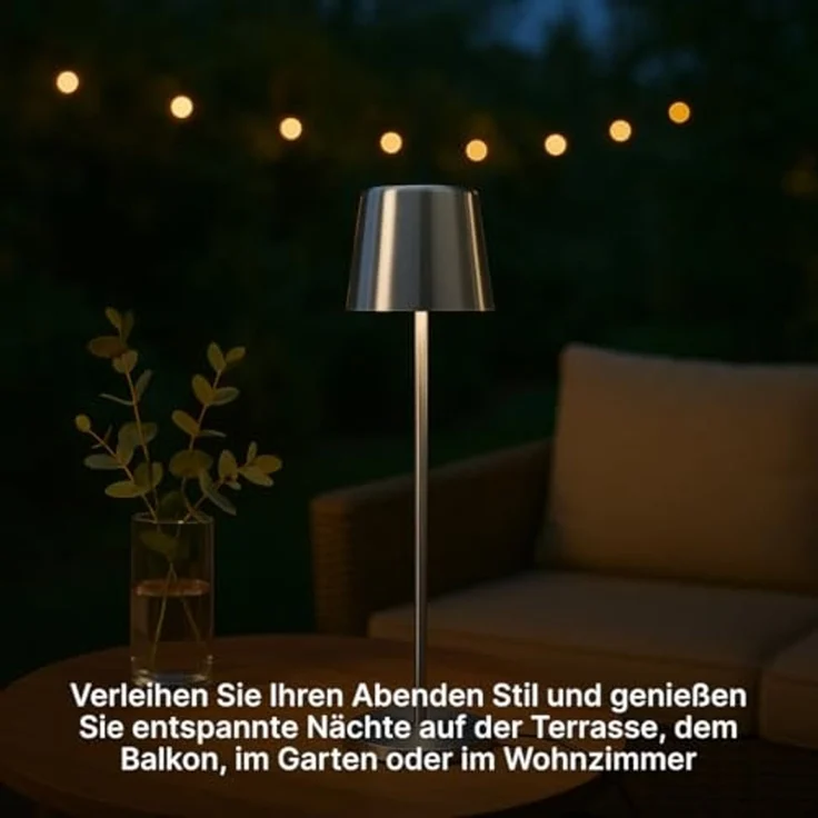 Brilliant Xaana LED-Tischlampe - Alu gebürstet, Höhenverstellbares Produkt, touch dimmer stufenlos, IP44 spritzwassergeschützt, 37 cm hoch, USB aufladbar, für den Innen- und Außenbereich – Bild 5