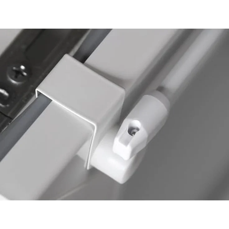 dekondo Vitragenstange Gardinenstange "Easy", weiß, rund, ausziehbar, klemmbare Fenstermontage, Befestigung ohne Bohren, ohne Kleben und ohne Werkzeug, inkl. Fensterhaken für einen Klemmbereich von 15-20 mm – Bild 5