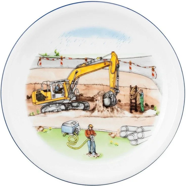 Kindergeschirr Auf der Baustelle - Frühstücksteller Auf der Baustelle