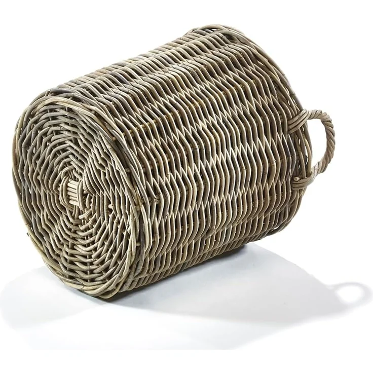 Kobolo Pflanzkübel Pflanzkorb aus grauem Rattan mit Folie klein – Bild 5