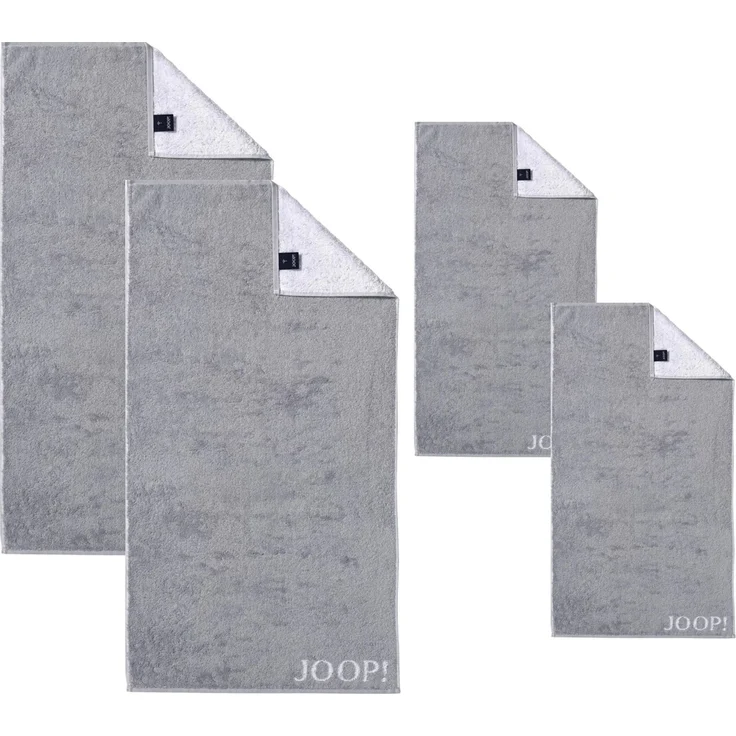 JOOP! Handtuch Duschtuch Set 4-teilig 1600-76 Classic silber weiß – Bild 2
