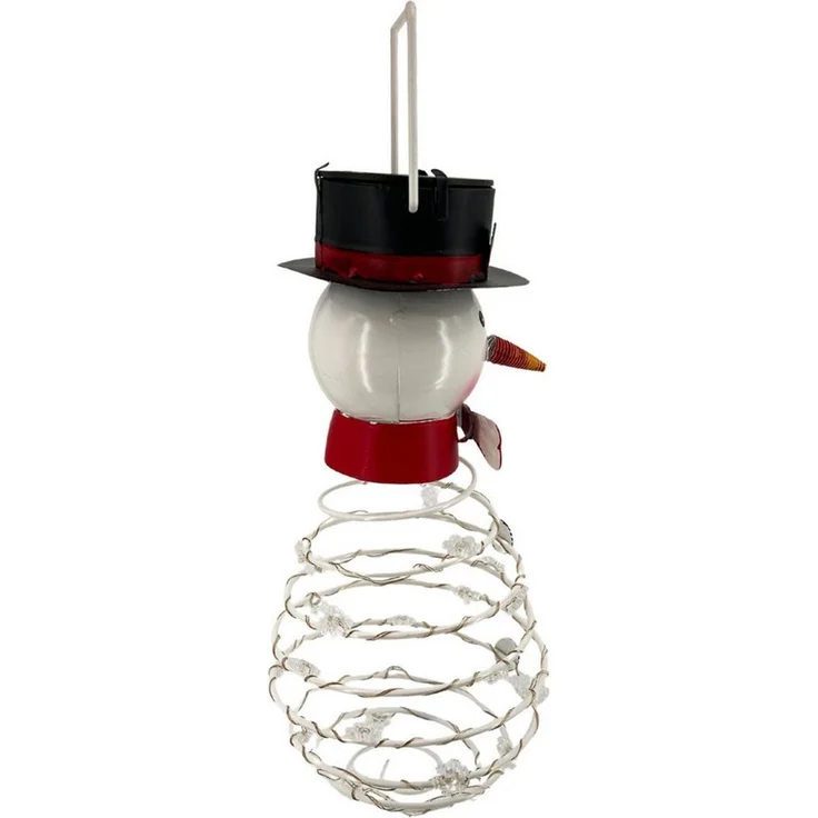 abc HOME LED-Hängeleuchte Schneemann, LEDs, Solarpanel, Lichtsensor, 20 cm H, LED fest integriert – Bild 2