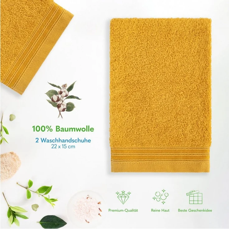 HAMMETEX Waschlappen 2er-Set Waschlappen 15x22 cm, 100% Baumwolle, weich und saugfähig, (Set, 2-St) – Bild 4
