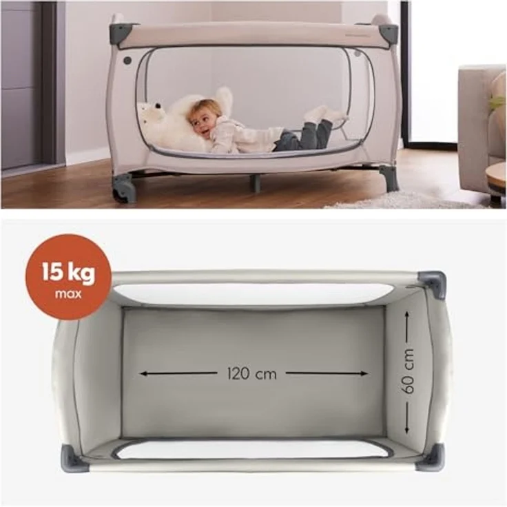 Hauck Reisebett Travel Bed Sleep N Easyfold inkl. Tragetasche Dark Grey – Bild 5