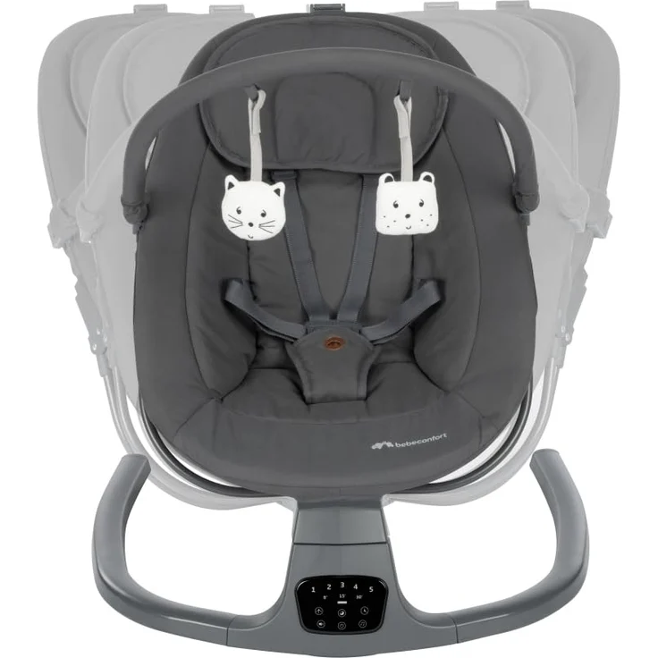 Bebeconfort Melilo Babyschaukel, Automatische Bewegungserkennung, Verstellbare Rückenlehne,0-6 Monaten, 12 beruhigenden Liedern und 5 Naturgeräuschen, 5-Punkt-Gurt, Mineral Graphite – Bild 9