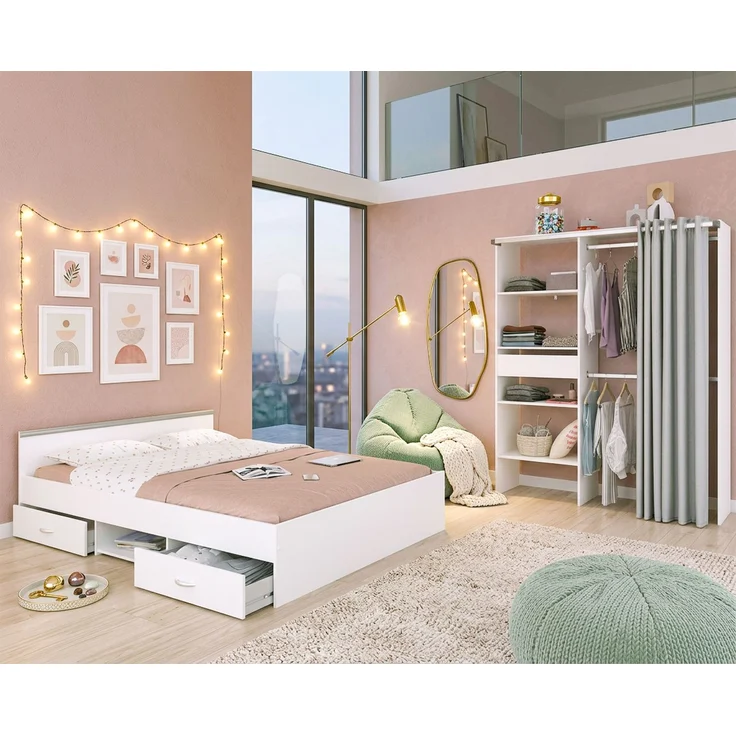Kinderzimmer Set Parisot Mega 2-tlg. Holzdekor Weiß – Bild 4