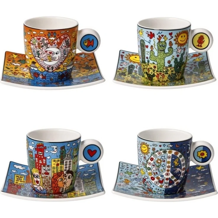 Goebel Tasse James Rizzi, Porzellan, Spülmaschinengeeignet, Mehrfarbig, Motiv: Rizzi Kunst – Bild 4