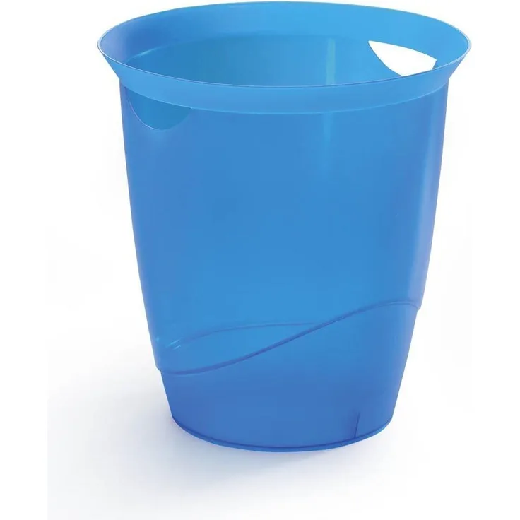 Durable 1701710540 Papierkorb Trend, mit Tragegriffen, 16 l, blau transparent