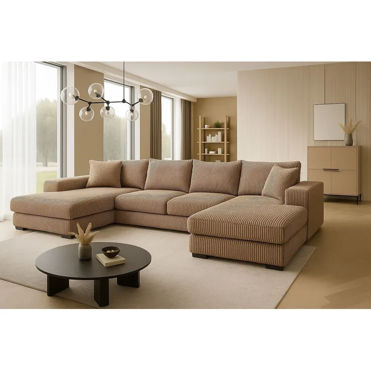 Ecksofa VIENA 328x182 cm mit Schlaffunktion, Bonellfederkern und Bettkasten