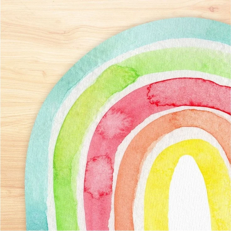 nikima Platzset stabiles Vinyl Tischset Regenbogen bunt Kinder Platzset abwaschbar, (1-St) – Bild 3