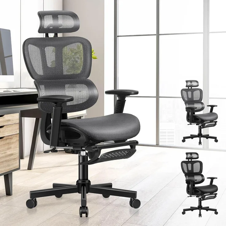 ALFORDSON Bürostuhl Ergonomisch Schreibtischstuhl Kopfstütze Höhenverstellung