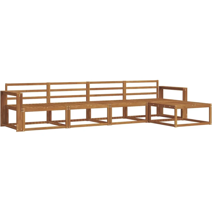 vidaXL Outdoor-Sofagarnitur 5 stk. 5-Sitzer Natur Massivholz Akazie 3367442 – Bild 2