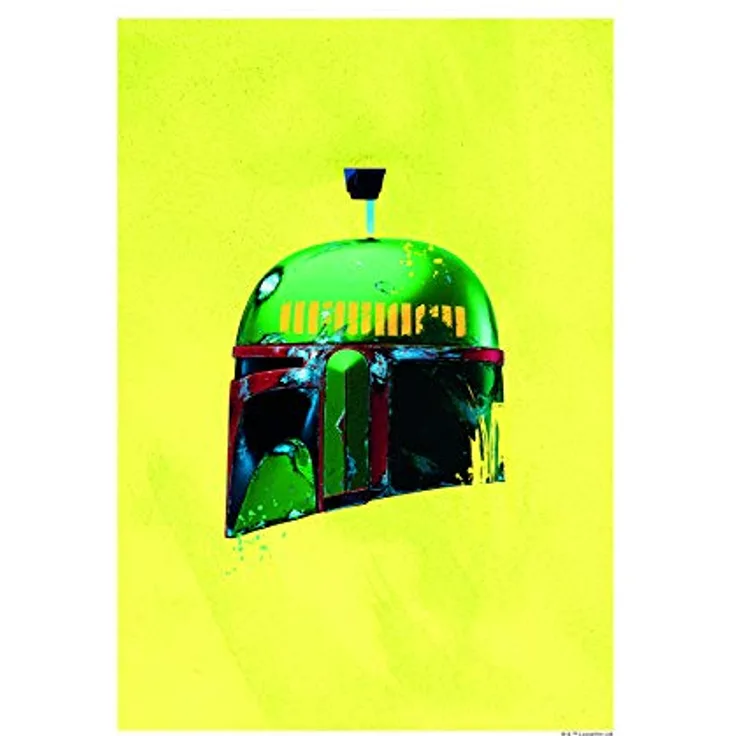 Komar Wandbild | Star Wars Classic Helmets Boba Fett | Premium Kunstdruck auf Fotopapier, 30 x 40 cm, ohne Rahmen, für Kinder- und Jugendzimmer