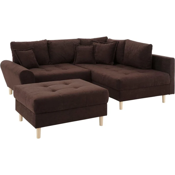 Home affaire Ecksofa Rice L-Form, B: 223 cm - OTTO. Verlässliche Qualität, Set: Sofa & Hocker, mit 3 Zierkissen, Federkern – Bild 2
