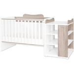Lorelli Babybett Multi, Jugendbett, Schreibtisch, Wickeltisch, mehrfach umbaubar hellbraun
