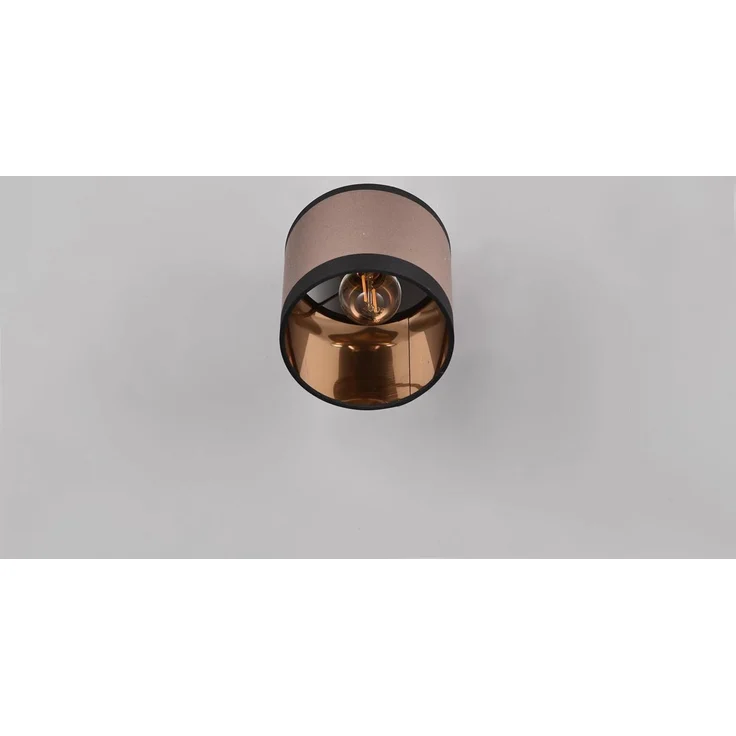 Wandstrahler DAVOS mit Schalter & Stoffschirm Taupe / Gold, Breite 12cm – Bild 8