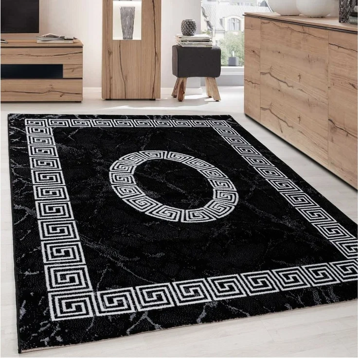Carpettex Designteppich Mäander-Design, Rechteckig, Höhe: 6 mm, Modern Kurzflor Teppich Wohnzimmer Mäander Design Pflegeleicht – Bild 5