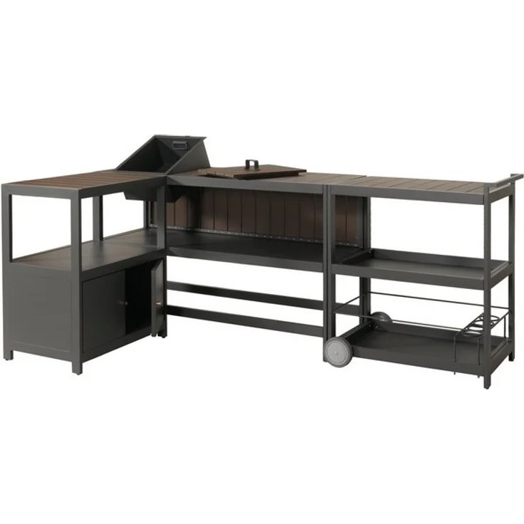 MCW Outdoor-Küche MCW-M64, Element mit Schrankfach, 3 Etagen, mit Rollen, Griff, Schraubfuß – Bild 4