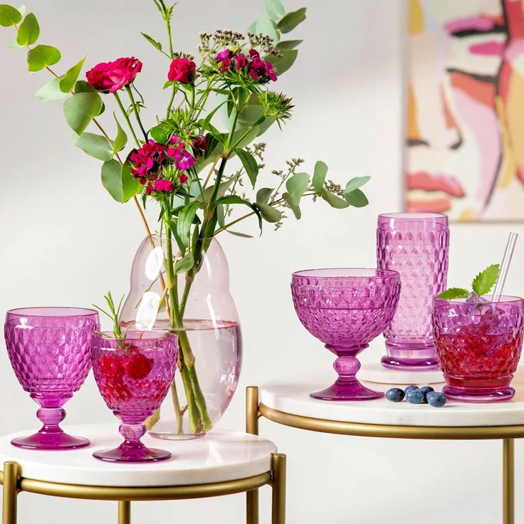 Villeroy & Boch Boston Coloured Weißweinglas 230 ml Berry 4er Set – Bild 2