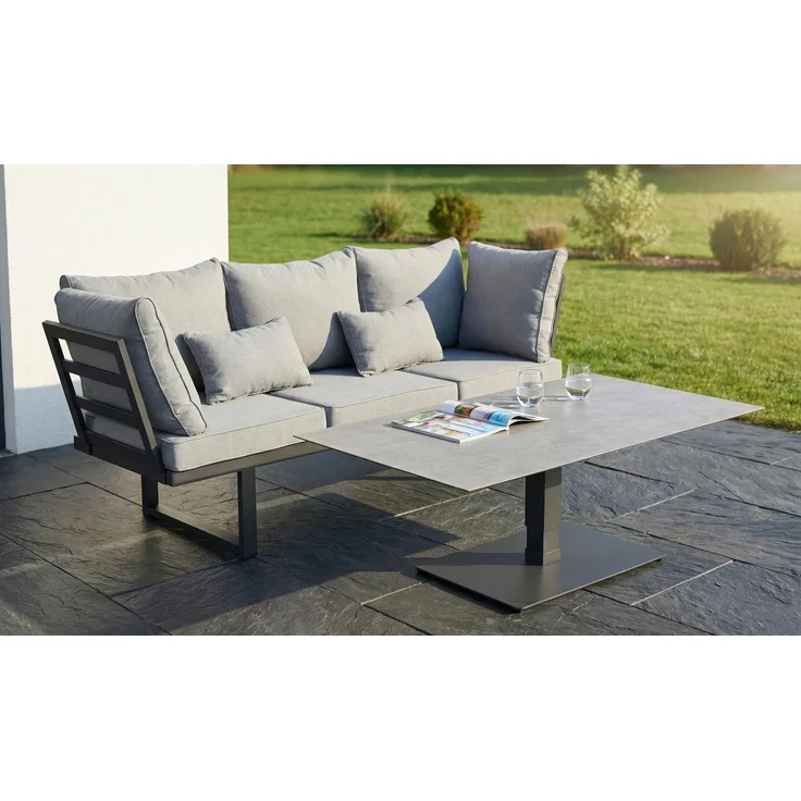 Multifunktionssofa Bondino, Aluminium, Grau, 202 x 82 x 70 cm – Bild 6