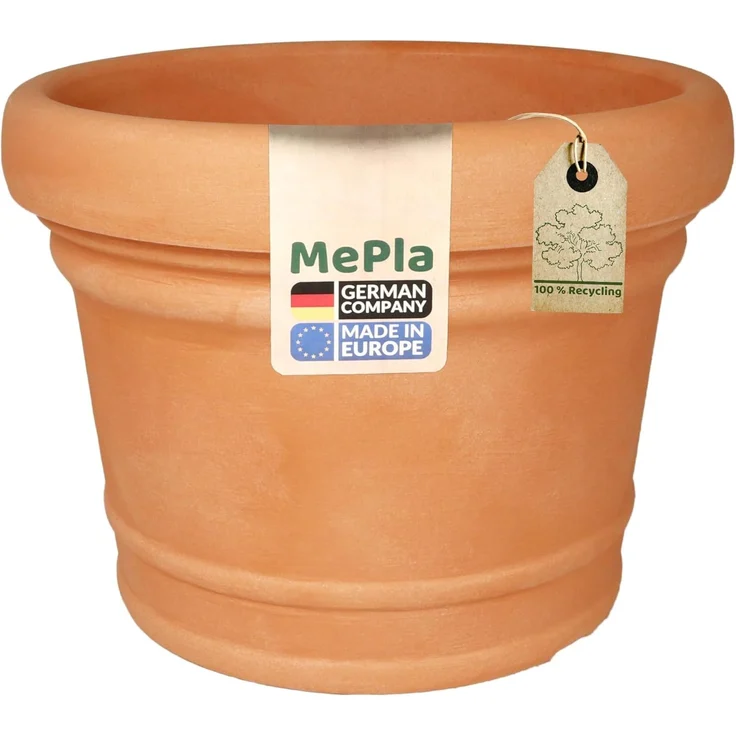Heimwerkercenter Pflanzkübel MePla Blumentopf Pflanzkübel Monza ø30 cm, Terra, frostfester Kunstoff – Bild 1