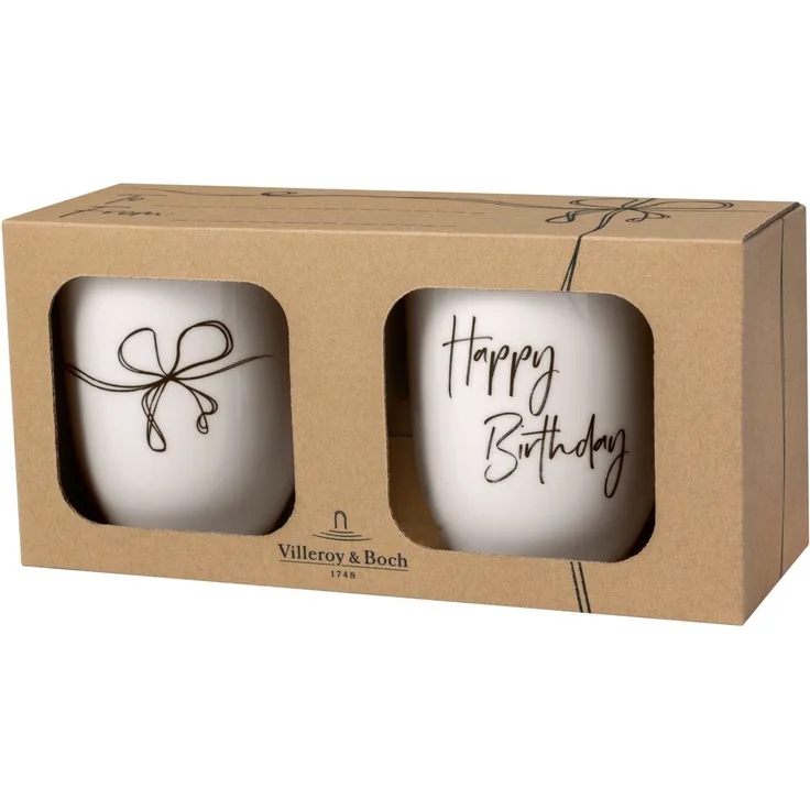 Villeroy & Boch Statement Kaffeebecher 280ml 2er Set Happy Birthday