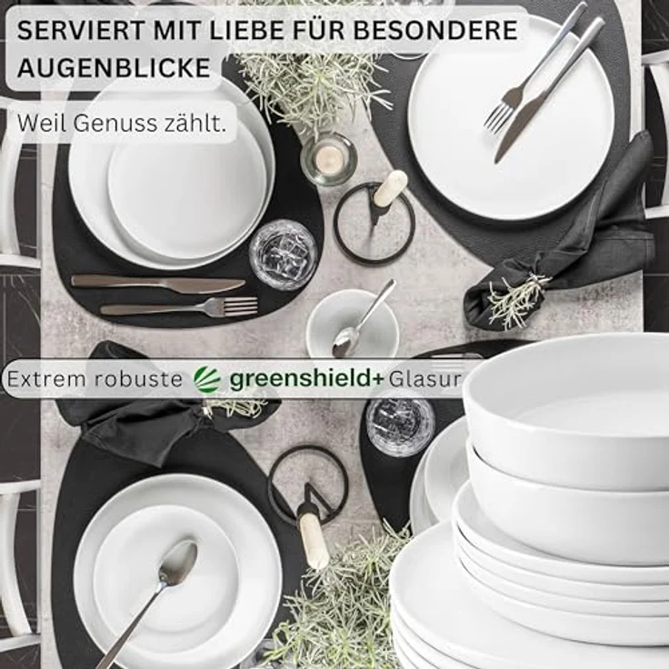 Sänger Kombiservice Marlo, Geschirrset aus hochwertigem Porzellan, 36 Teile, modernes Design für elegante Dinner – Bild 3
