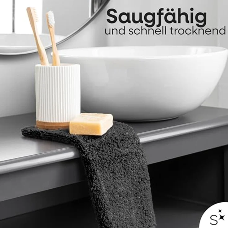 Slummer Seiftuch 10er Set Seiftücher Gesichtshandtücher 30x30 cm Waschlappen, Frottier - 100% Baumwolle (Set, 10-St), Gesichtstuch – Bild 5