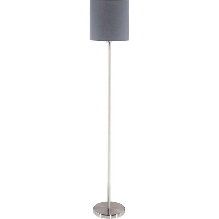 Eglo 95166 Stehleuchte Pasteri Textil grau E27 1X60W H:157,5cm Ø28cm mit Fußtrittschalter – Bild 1