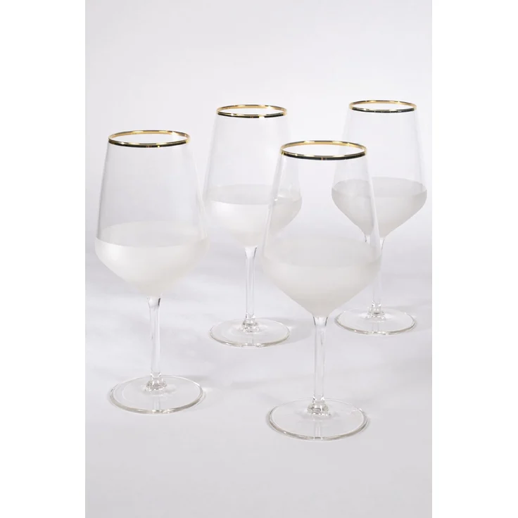 Hermia Concept 'Nish 530' Weingläser-Set (4-teilig), Gold / Transparent, 9,1 x 9,1 x 21,8 cm, 530 ml – Bild 4