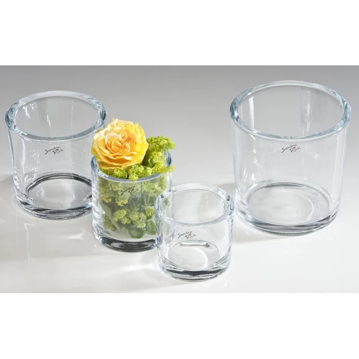 Sandra Rich Übertopf SANDRA RICH, Glasübertopf " cylindrical heavy Pot H 14cm/14cm" – Bild 2