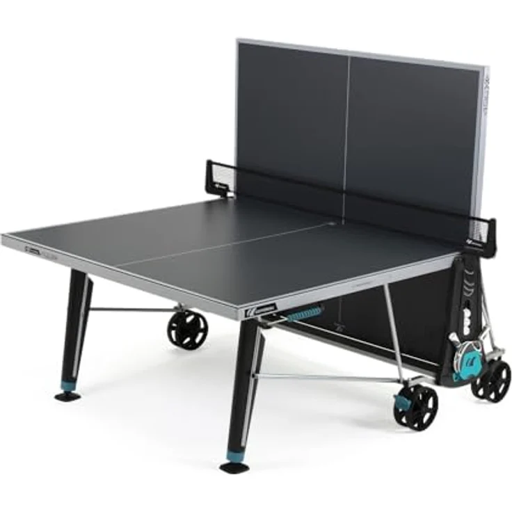 Cornilleau Outdoor Tischtennisplatte 400X, blendfreie Melaminharzplatte, DSI-Verriegelungsmechanismus, höhenverstellbare Füße, schwarz – Bild 3