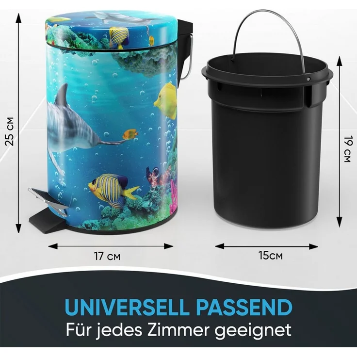 Sanilo Kosmetikeimer mit Motiv, viele schöne Bad Mülleimer zur Auswahl, 3 Liter, Abfalleimer mit Absenkautomatik & Innenbehälter – Bild 3