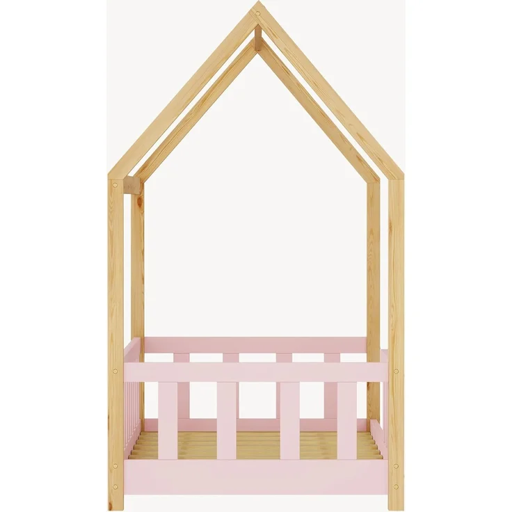 Hausbett Hesel mit Rausfallschutz 70x140 cm Rosa/Natur [en. casa] – Bild 7