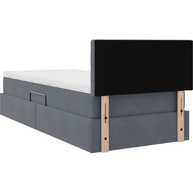 vidaXL Aufbewahrungsbett mit Kopfteil Dunkelgrau 90 x 200 cm Samt 3370852 – Bild 11