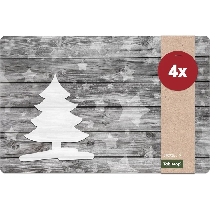 matches21 HOME & HOBBY Platzset Abwaschbare Tischsets 4er Set Weihnachten Weihnachtsbaum, (4-St), Platzsets als Tisch-Untersetzer und Tisch-Deko für Esstisch Teller