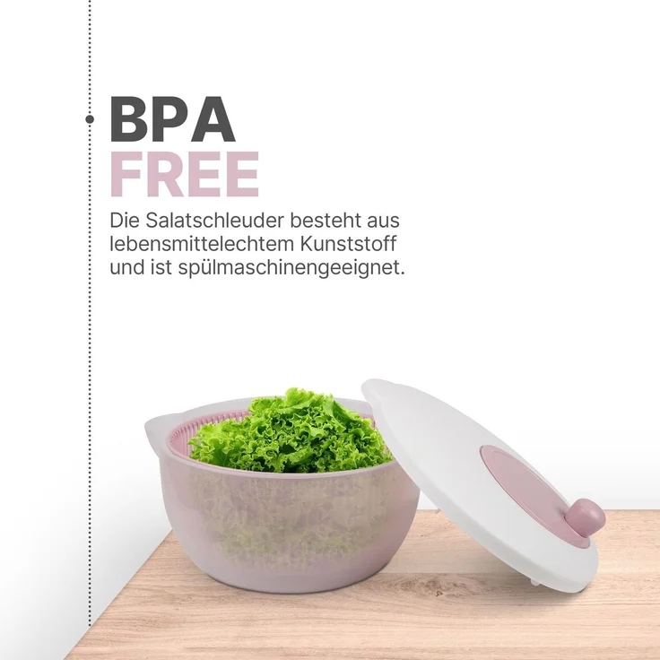 Salatschleuder 2,7 Liter Ø20cm / 4 Liter Ø25cm Rosa 4 Liter – Bild 7