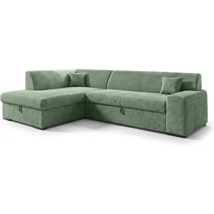 AX LIVING Eckschlafcouch mit Bettkasten Lucera 260 cm Salbeigrün L – Bild 4