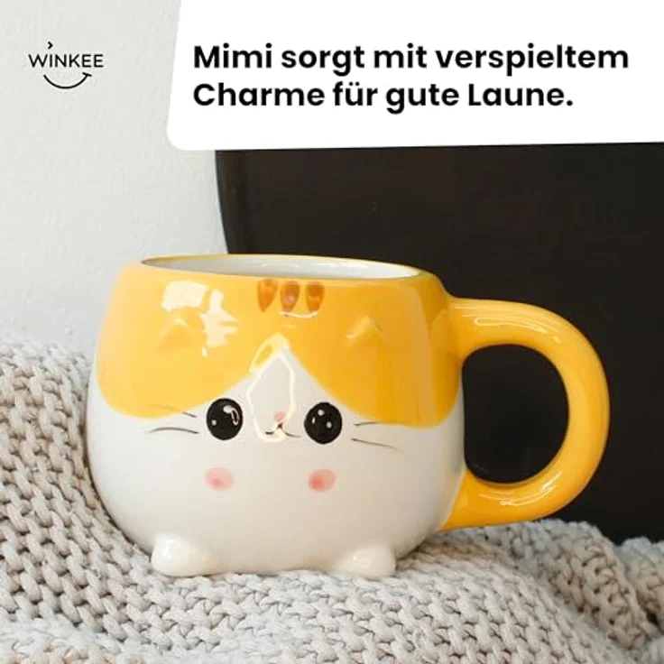 Winkee Becher Pet Buddies Kaffeebecher Kätzchen Kitten, Keramik, ca. 14 x 11 x 9 cm, für ca. 300 ml – Bild 4