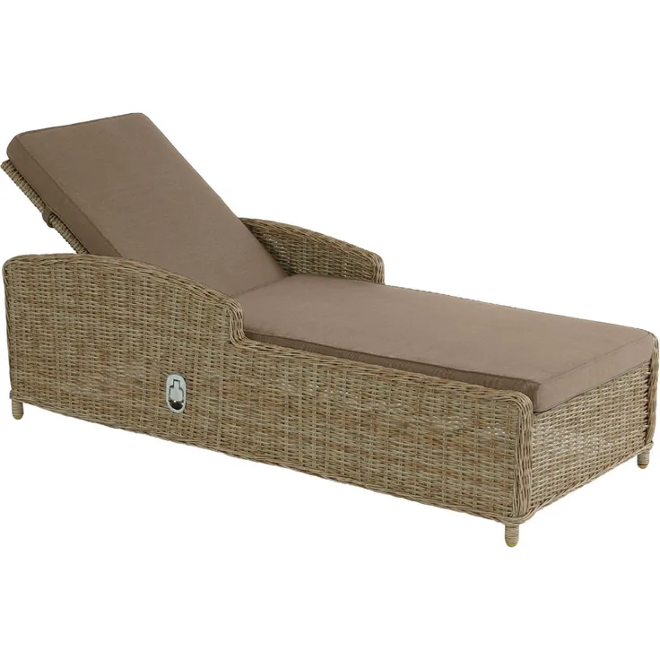 Inko Lounge-Liege Leona Rattanoptik Sonnenliege Loungeliege 3 Farben zur Wahl Rattanoptik natur