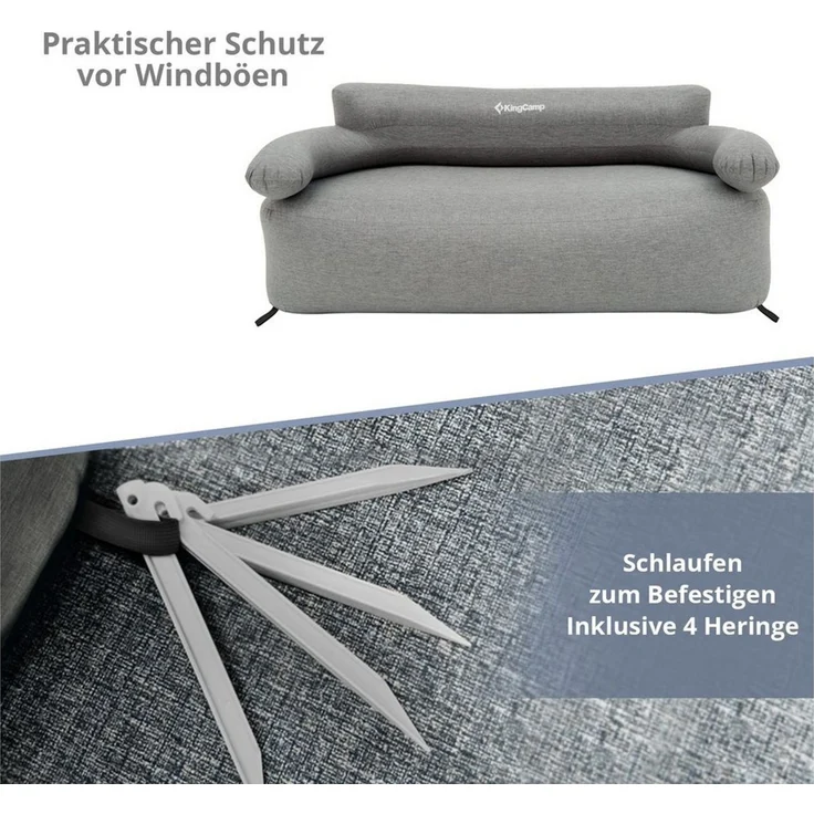 KingCamp Campingstuhl Camping Couch Air Sofa Granit Lounge - Outdoor Luf – Bild 4