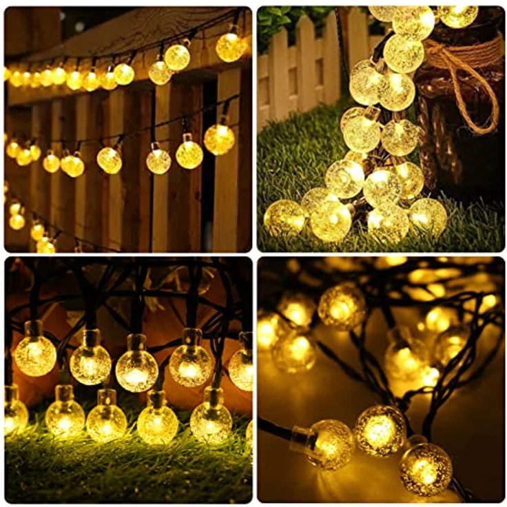 Solar Lichterkette aussen Wetterfest, 30 LED 8,1M 26,6Ft 8 Modi IP65 Solarlichterkette Aussen Wetterfest Solar Lampions für Balkon Deko Terassen Garten Bäume Weihnachten Hochzeiten Partys (warmweiß) – Bild 10
