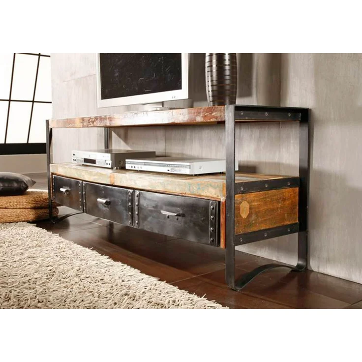 TV-Board Altholz 145x43x60 mehrfarbig lackiert INDUSTRIAL #05 – Bild 2