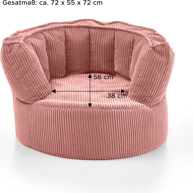 Sitzsack Snuggle Kids in Rosa - gemütliches Design - Top Qualität für Ihr Zuhause B/H/T: 72x55x72 cm – Bild 3
