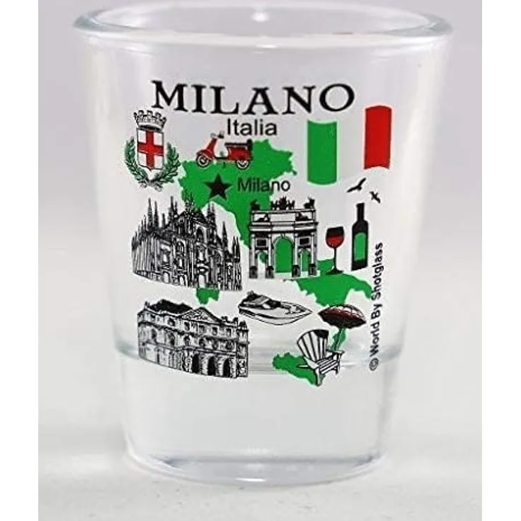 World By Shotglass Milan Italy Great Italian Cities Collection Schnapsglas
